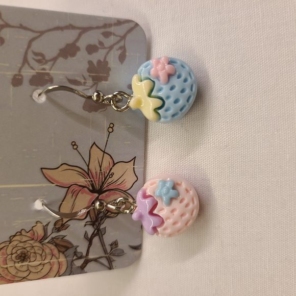 Jewelry - PINK/BLUE STRAWBERRY EARRINGS